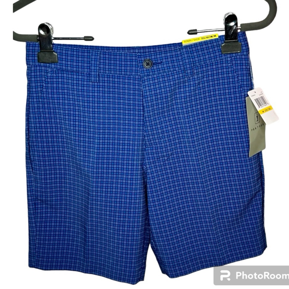 NWT PGA Tour Boys Blue Golf Short Medium (10/12)